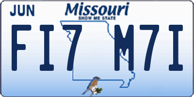 MO license plate FI7M7I