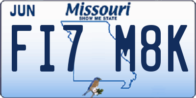MO license plate FI7M8K