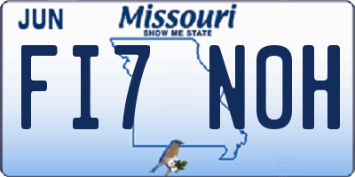 MO license plate FI7N0H