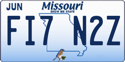 MO license plate FI7N2Z