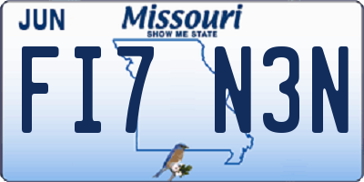 MO license plate FI7N3N