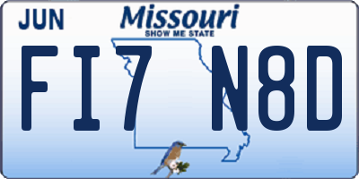 MO license plate FI7N8D