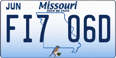 MO license plate FI7O6D