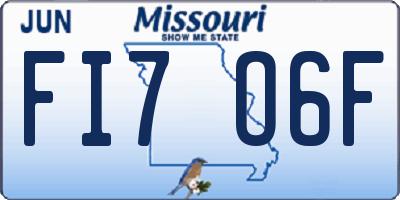 MO license plate FI7O6F