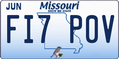 MO license plate FI7P0V