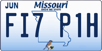 MO license plate FI7P1H