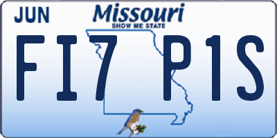 MO license plate FI7P1S