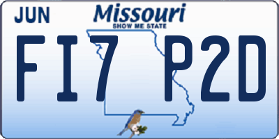 MO license plate FI7P2D