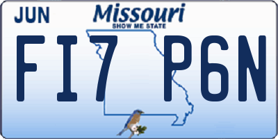 MO license plate FI7P6N