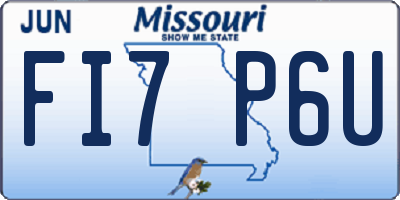MO license plate FI7P6U