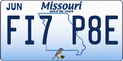 MO license plate FI7P8E