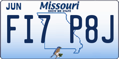 MO license plate FI7P8J