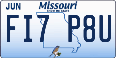 MO license plate FI7P8U