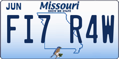 MO license plate FI7R4W