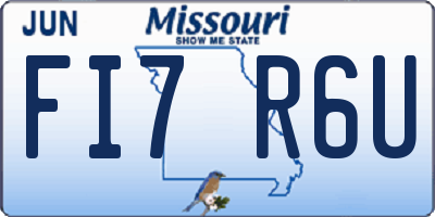 MO license plate FI7R6U