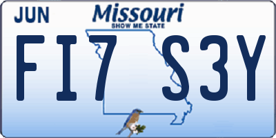MO license plate FI7S3Y