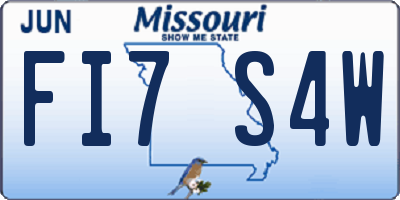 MO license plate FI7S4W