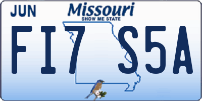 MO license plate FI7S5A