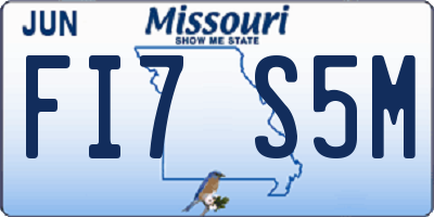 MO license plate FI7S5M
