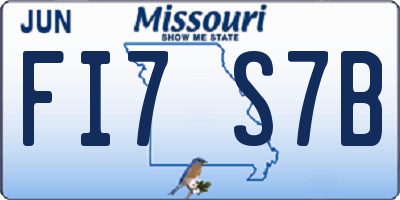 MO license plate FI7S7B