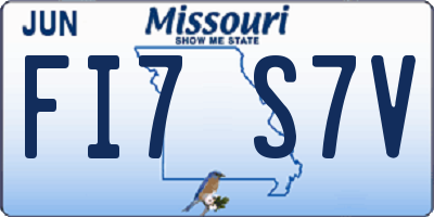 MO license plate FI7S7V