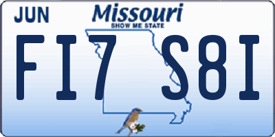 MO license plate FI7S8I