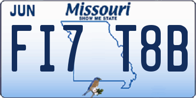 MO license plate FI7T8B