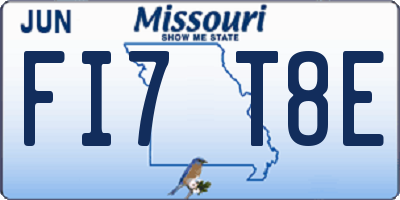 MO license plate FI7T8E