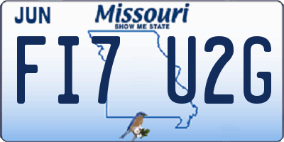 MO license plate FI7U2G