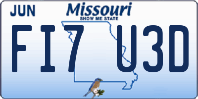 MO license plate FI7U3D