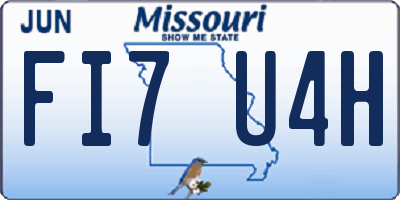 MO license plate FI7U4H