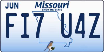 MO license plate FI7U4Z