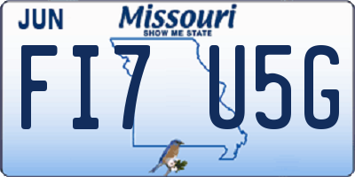 MO license plate FI7U5G
