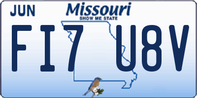 MO license plate FI7U8V