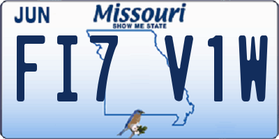 MO license plate FI7V1W