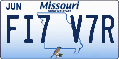 MO license plate FI7V7R