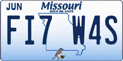 MO license plate FI7W4S