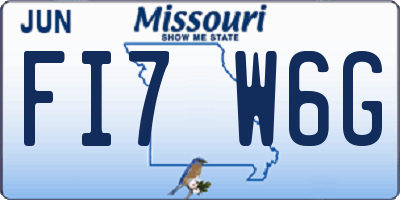 MO license plate FI7W6G