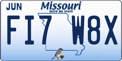 MO license plate FI7W8X