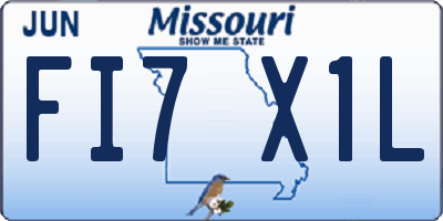 MO license plate FI7X1L