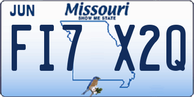 MO license plate FI7X2Q