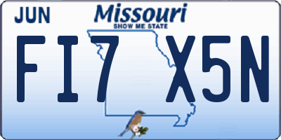 MO license plate FI7X5N