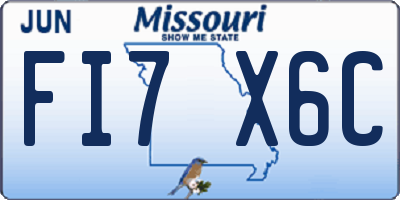 MO license plate FI7X6C