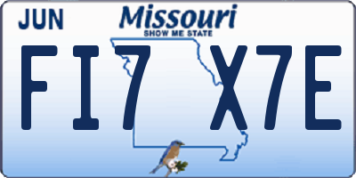 MO license plate FI7X7E