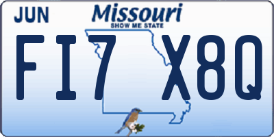 MO license plate FI7X8Q