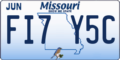 MO license plate FI7Y5C