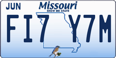 MO license plate FI7Y7M