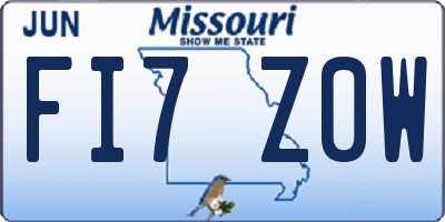MO license plate FI7Z0W
