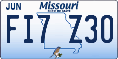 MO license plate FI7Z3O