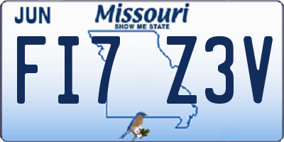 MO license plate FI7Z3V